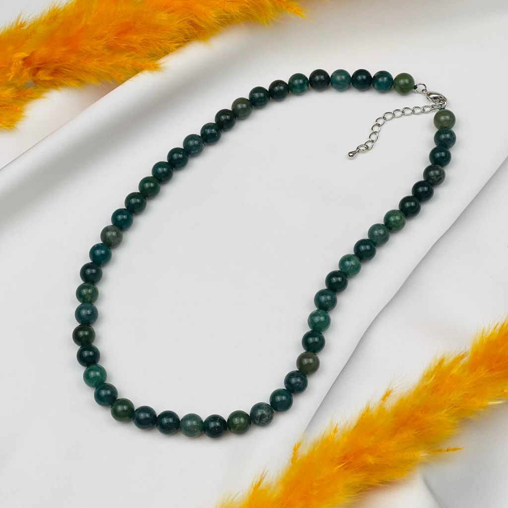 Бусы из мохового Агата