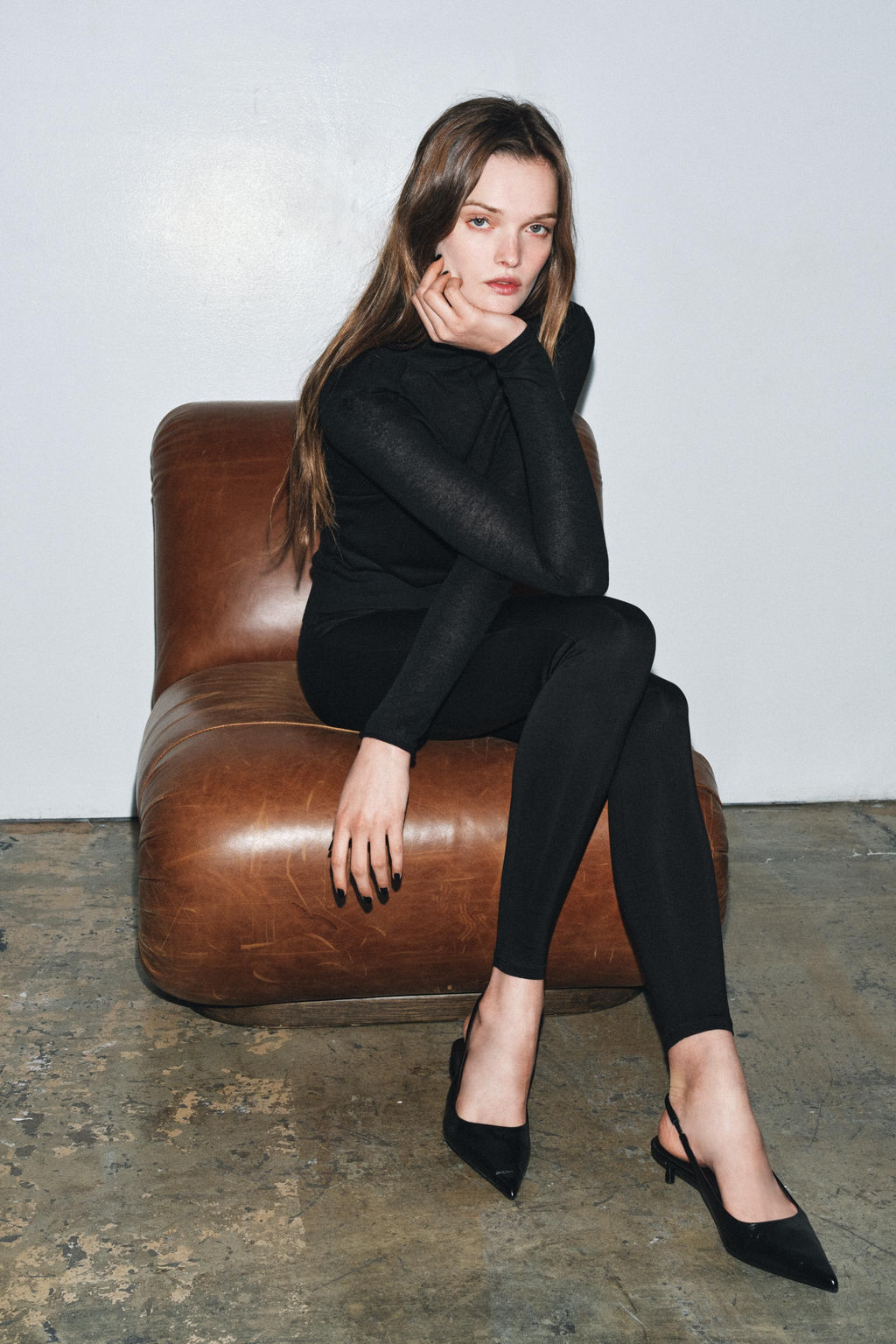 LEATHER SLINGBACK SHOES - Zara фото 8