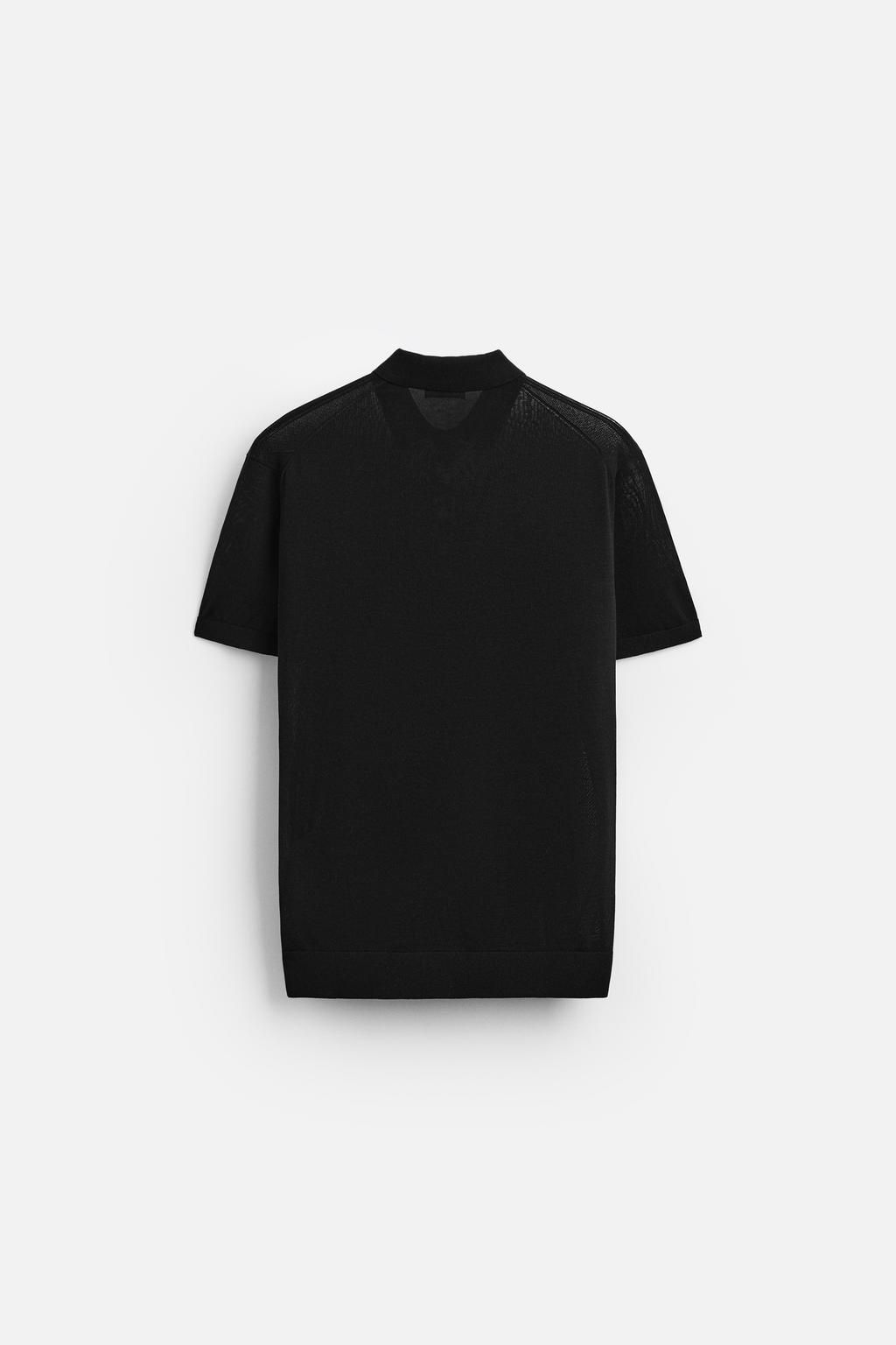 COTTON AND SILK KNIT POLO SHIRT - Zara фото 3