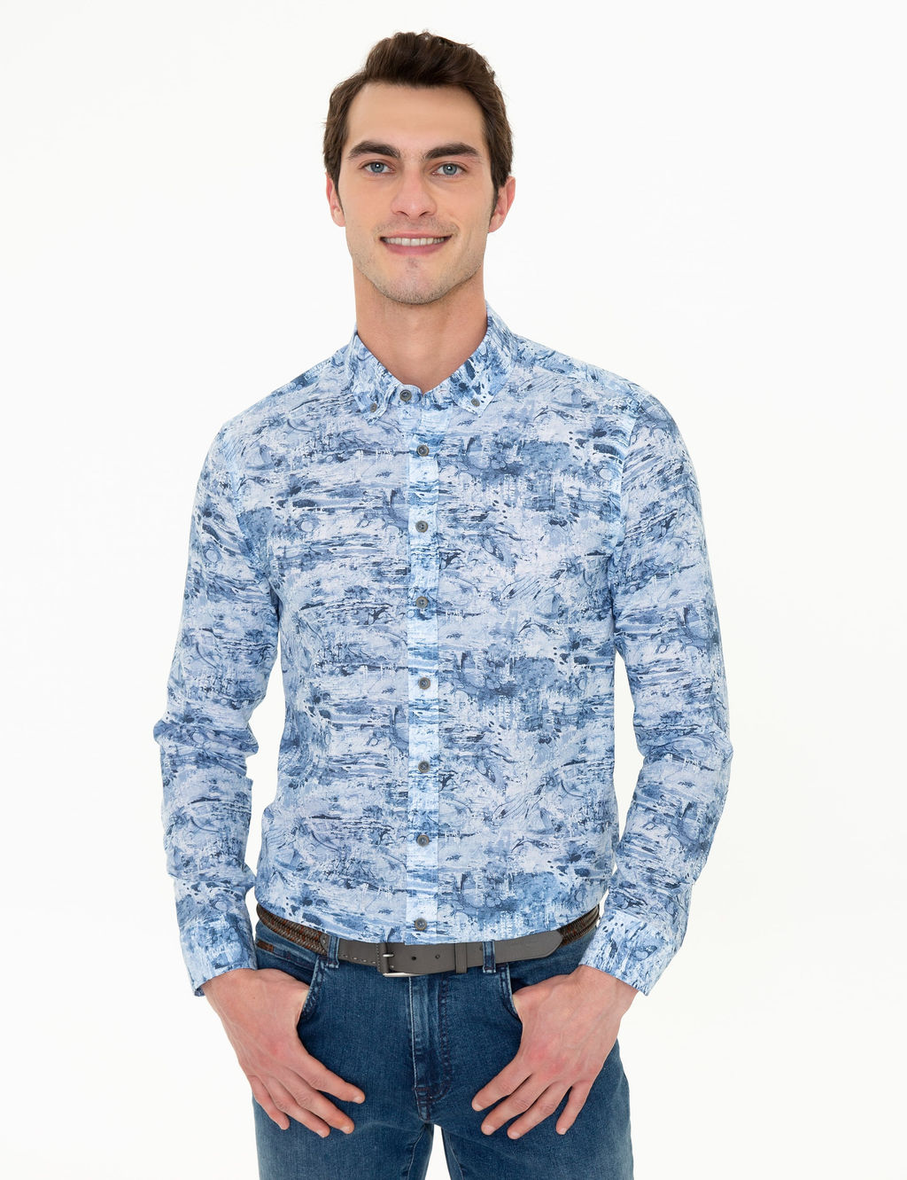 Mavi Slim Fit Uzun Kollu G_mlek