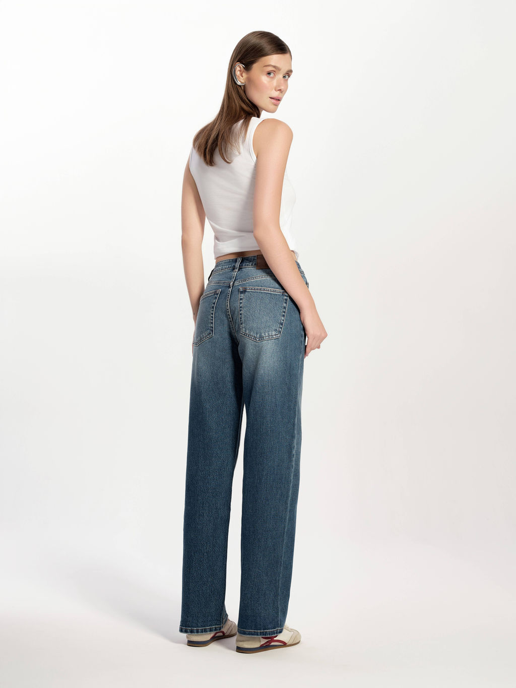 CONTE CON-737 Джинсы straight из eco-friendly денима с эффектом потёртостей blue - Conte elegant фото 3