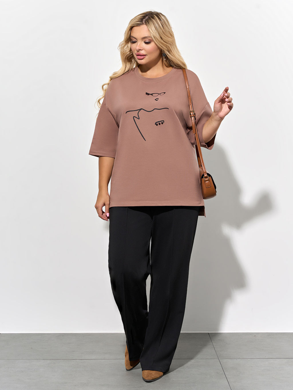 Футболка 0087-18 капучино - Dora фото 9