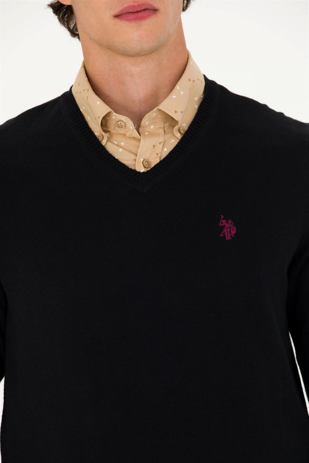 U. S. Polo Assn Мужской черный базовый свитер - U.s. polo assn фото 14