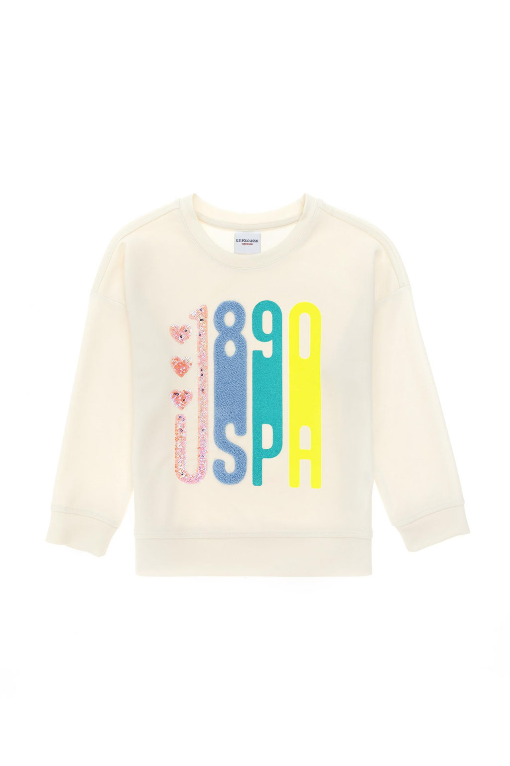 Кремовый свитшот для девочки - U.s. polo assn фото 2