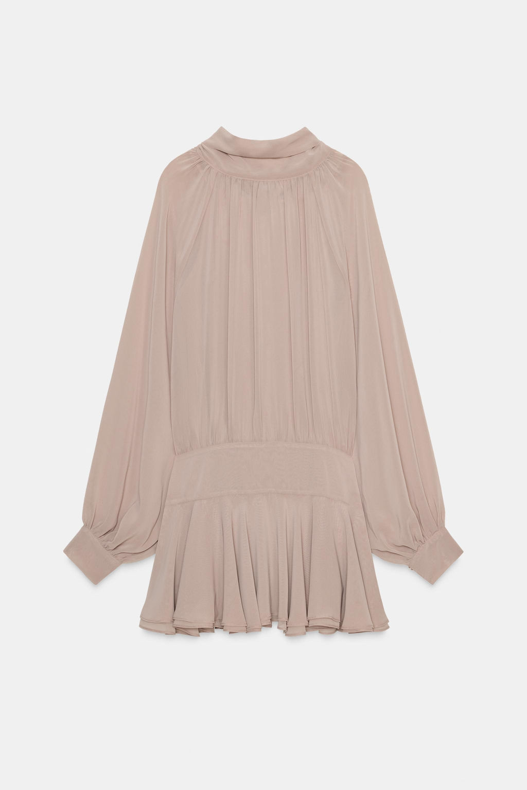 SHORT FLOWING DRESS WITH TIE DETAIL - Zara фото 5