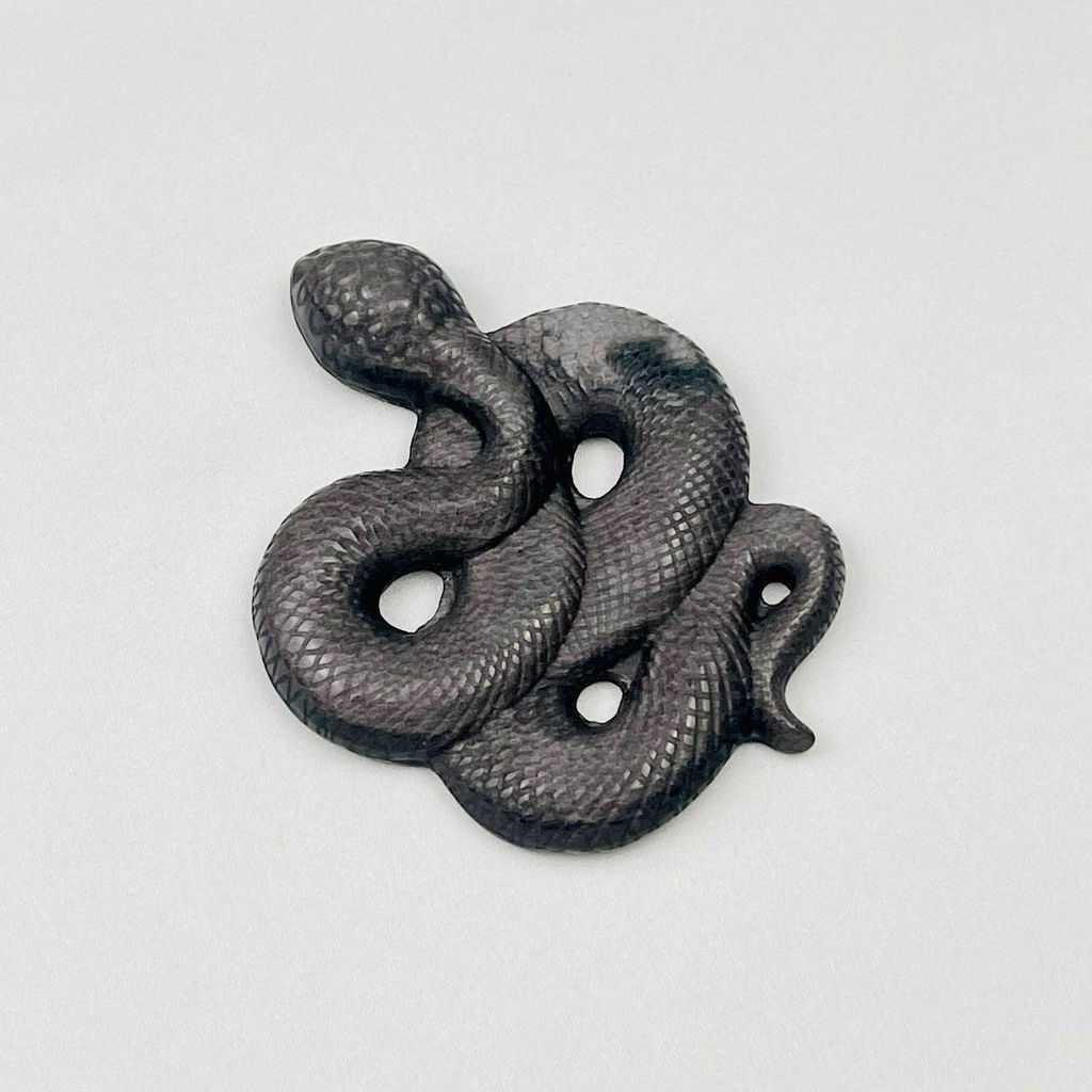 Фигурка Змея из серебристого Обсидиана - Радуга самоцветов фото 3