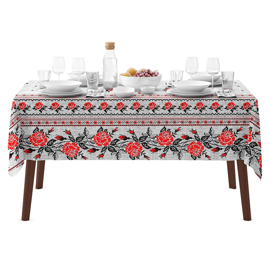 Скатерть 150х145см Розовое утро, длина стола до 110см, на 4 персоны, хлопок Оптима 171г/м2, упаковка классическая 28х41см, Домашняя мода (Россия)  фото 7