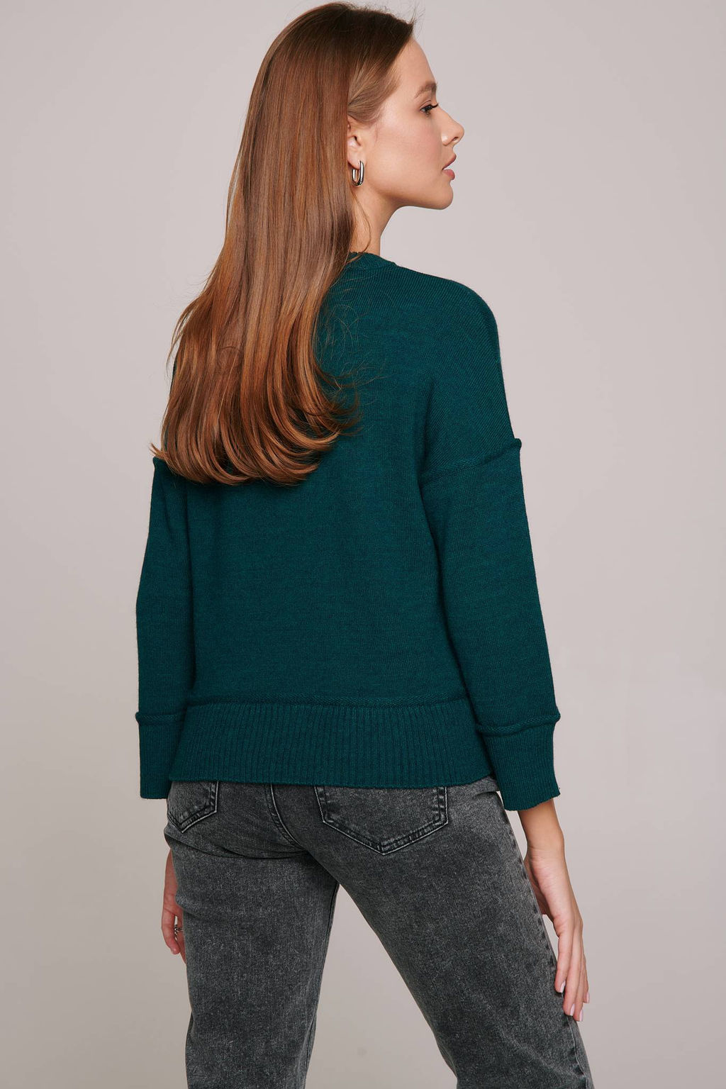 CONTE Oversize-джемпер из пряжи с мериносовой шерстью LDK 113 emerald - Conte elegant фото 5