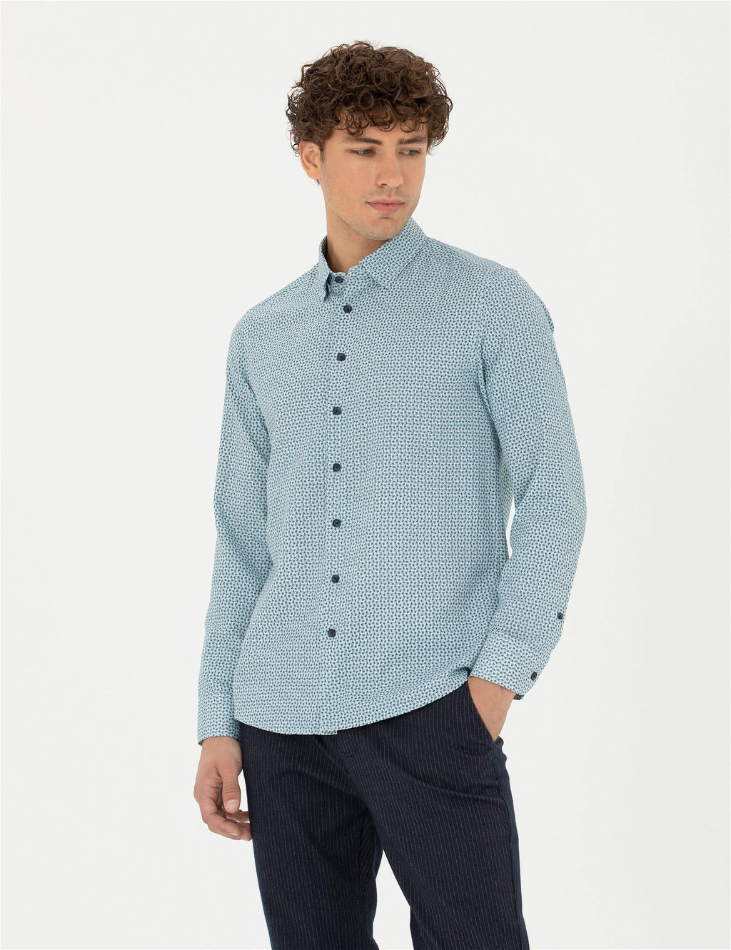 Mint Slim Fit Uzun Kollu G_mlek