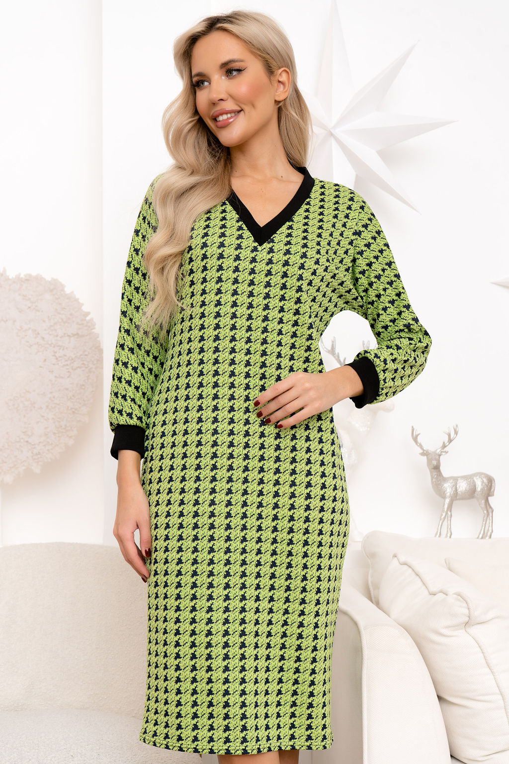 Платье Open Style 6525 оливковый