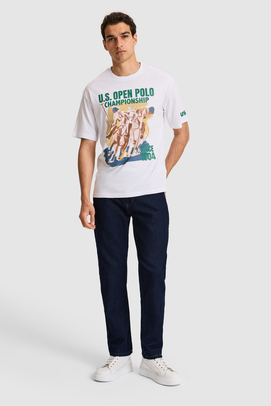 Erkek Comfort Fit Bisiklet Yaka Beyaz Ti__rt