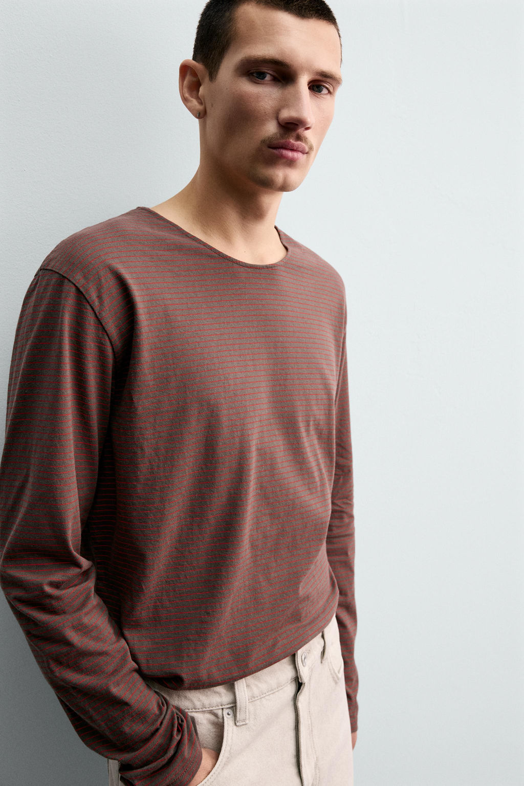 STRIPED JACQUARD T-SHIRT - Zara фото 5