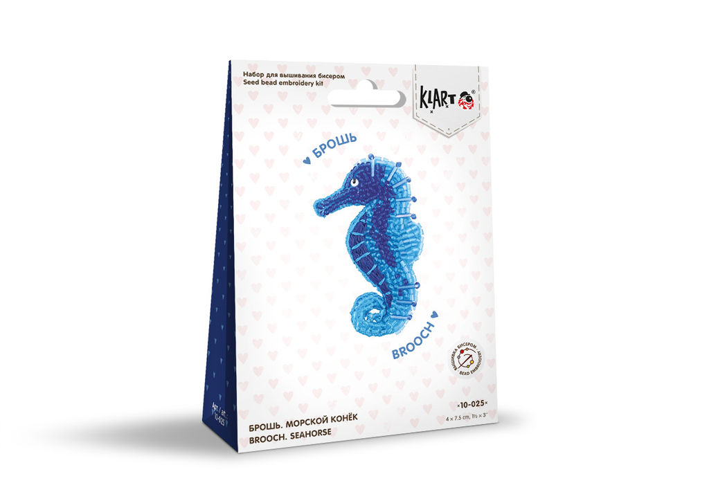 Klart набор для вышивания 10-025 Брошь. Морской конёк 4 х 7.5 см