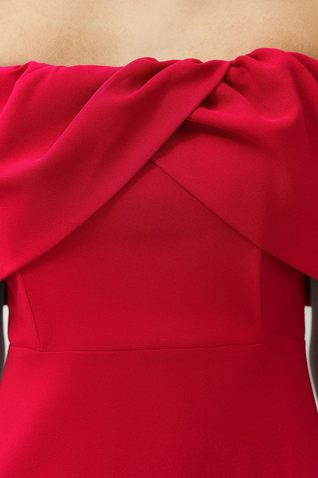 TRENDYOLMILLA Siyah Carmen Yaka Dokuma K?sa Elbise TPRSS24EL00154  фото 5