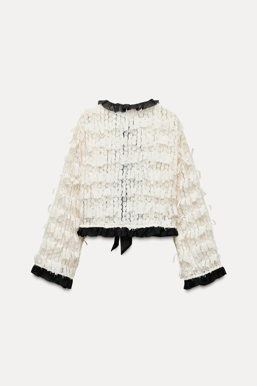 CONTRAST JACKET WITH FRINGING - Zara фото 6