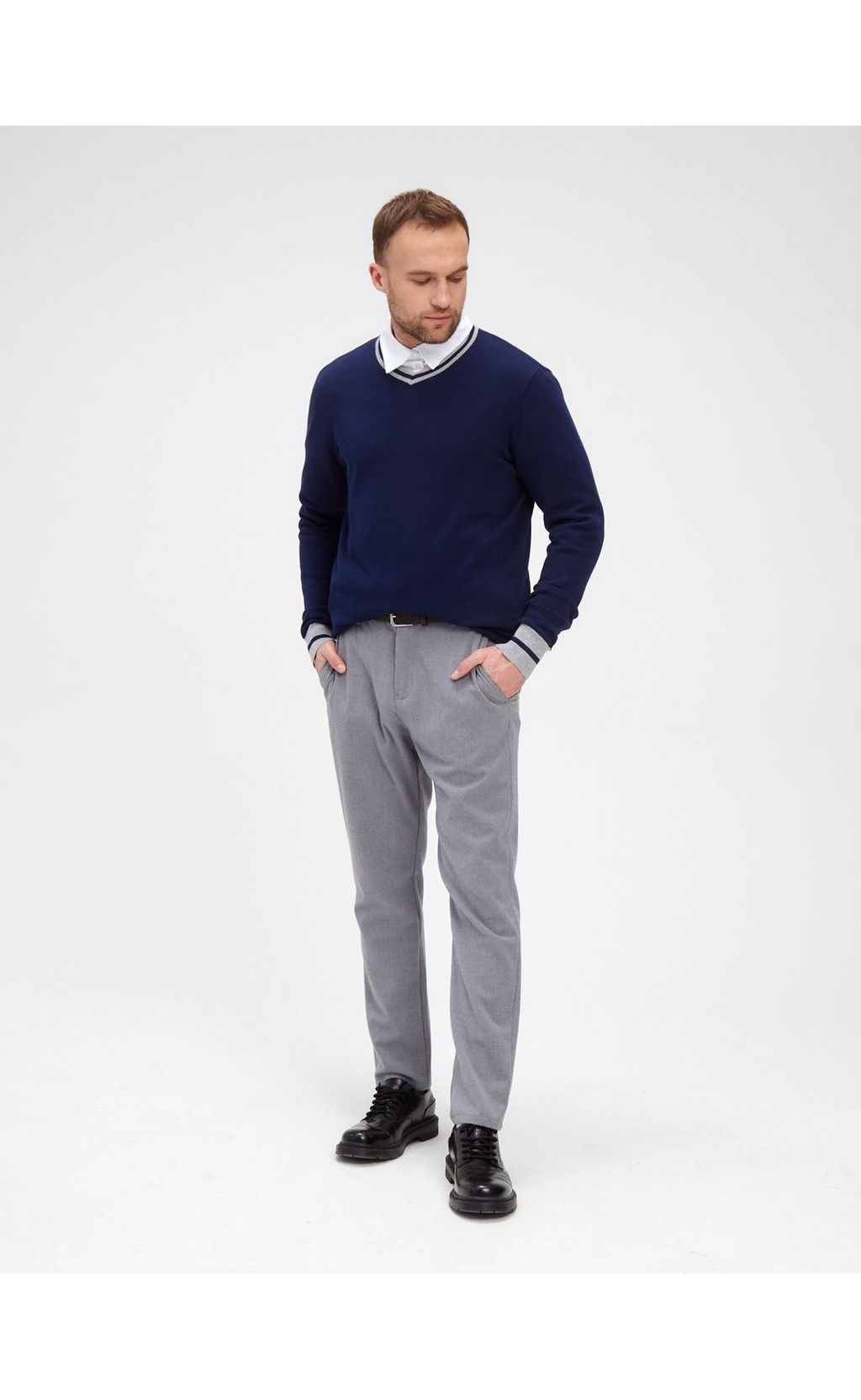 Пуловер F221-15-833 d.blue-grey melange - Fine joyce фото 12