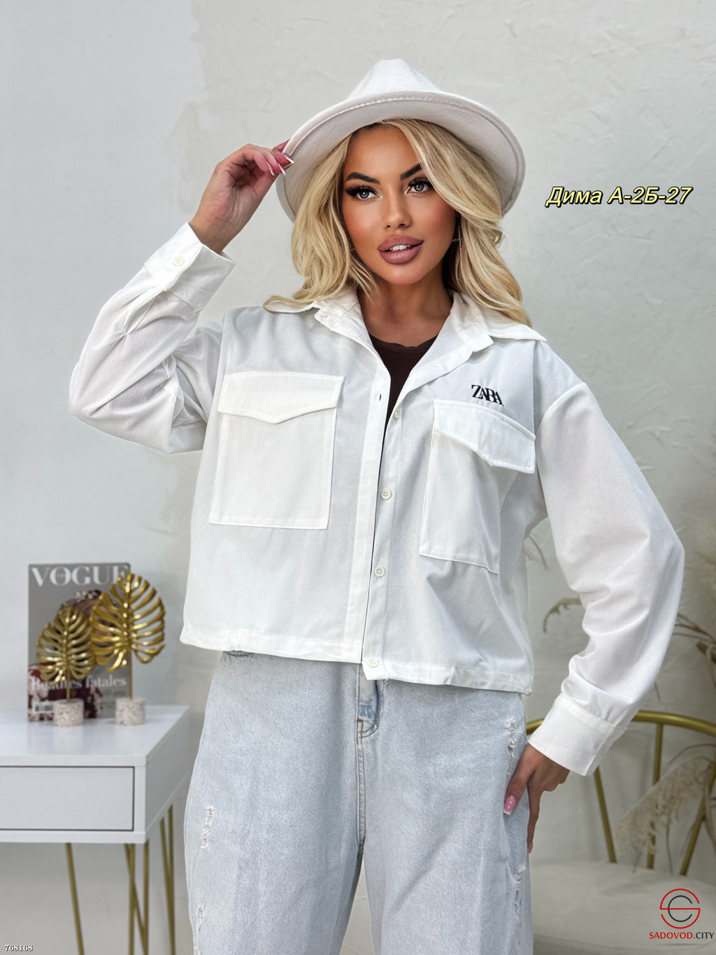 Женская вельветовая рубашка