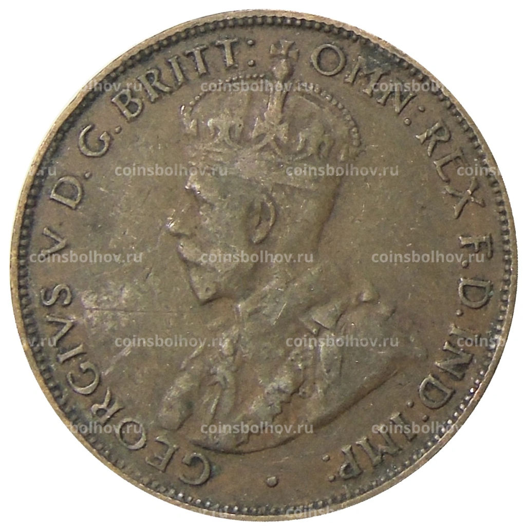 Монета 1/2 пенни 1933 года Австралия