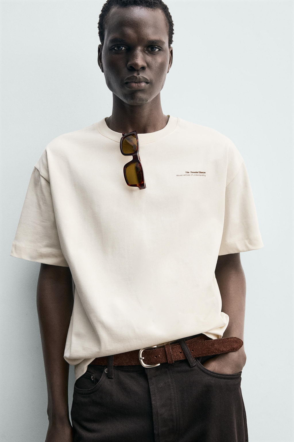 CAMISETA PARCHE  ESTAMPADO CONTRASTE / Beige - Zara фото 5