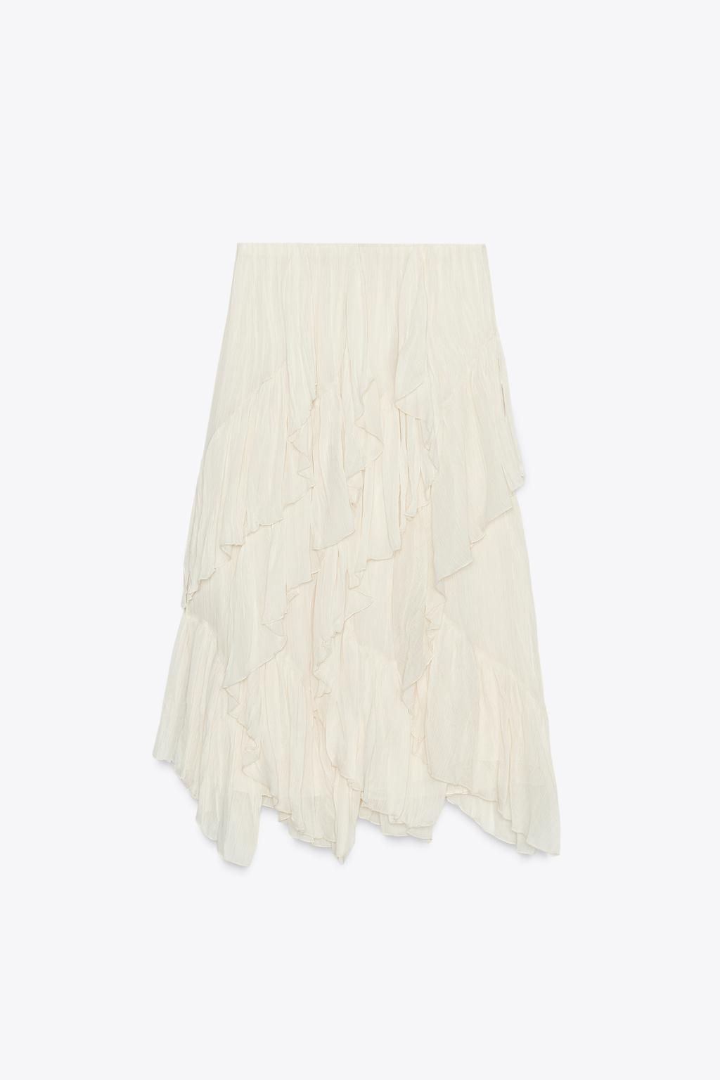 ZW COLLECTION COTTON GAUZE SKIRT - Zara фото 6