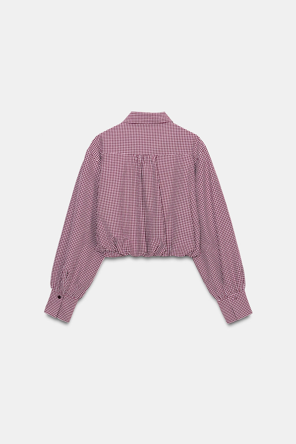 CAMISA GLOBO CUADRO VICHY / Granate - Zara фото 7