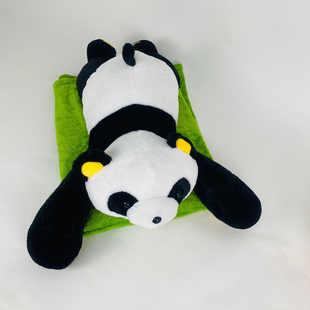 Мягкая игрушка с пледом Панда лежачая 65 см 3 в 1 - Storyland фото 4