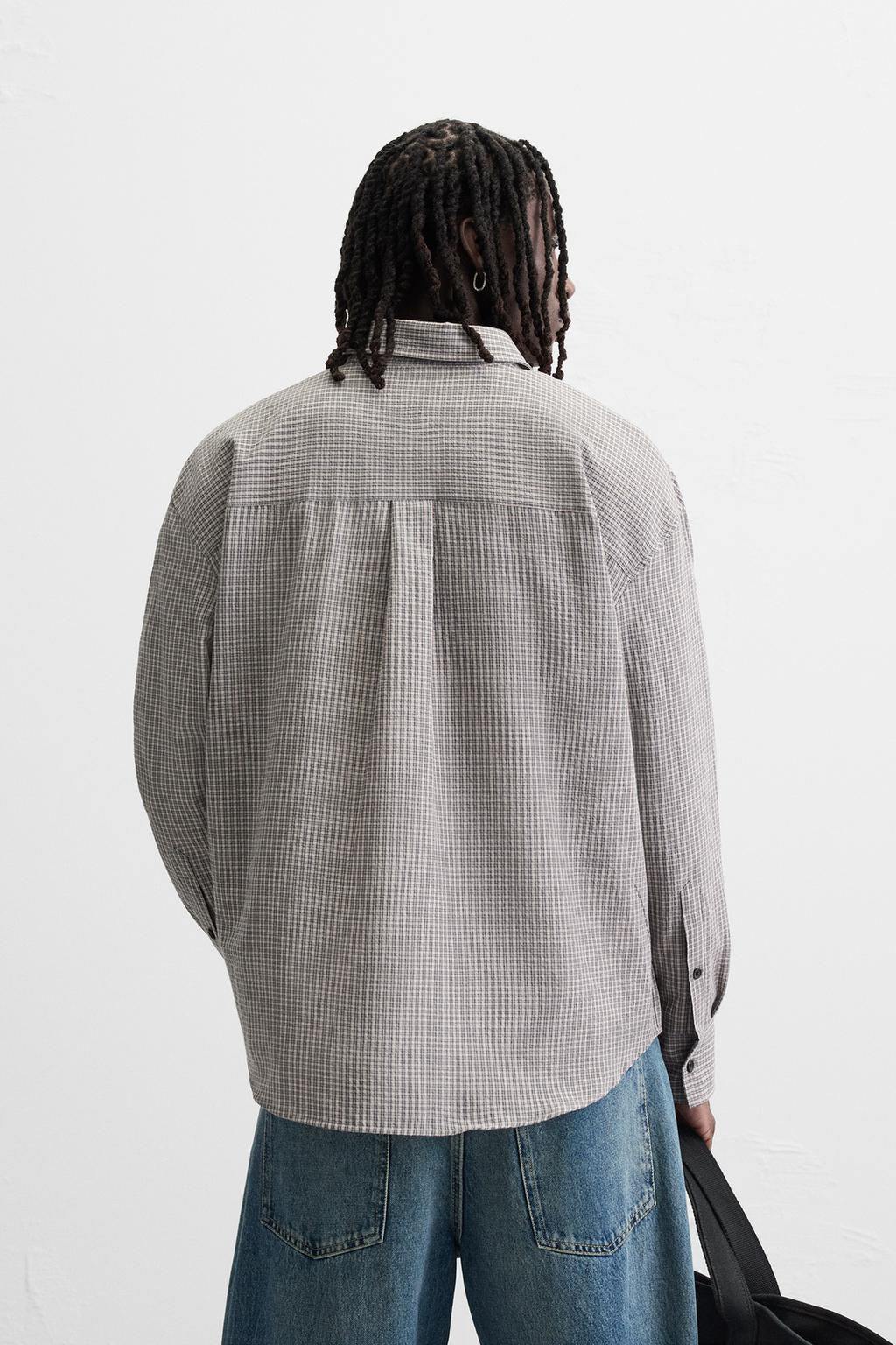TEXTURED CHECK SHIRT - Zara фото 3