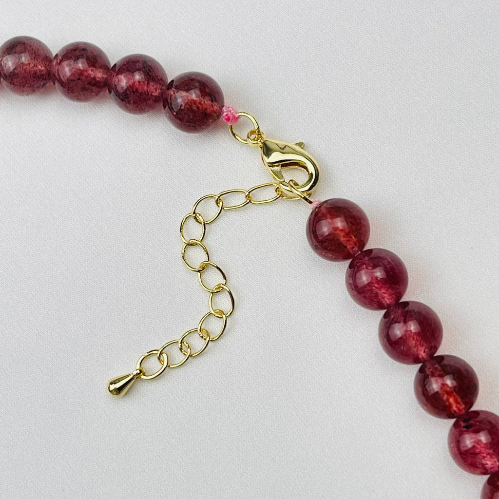 Колье из Клубничного кварца 42 см +