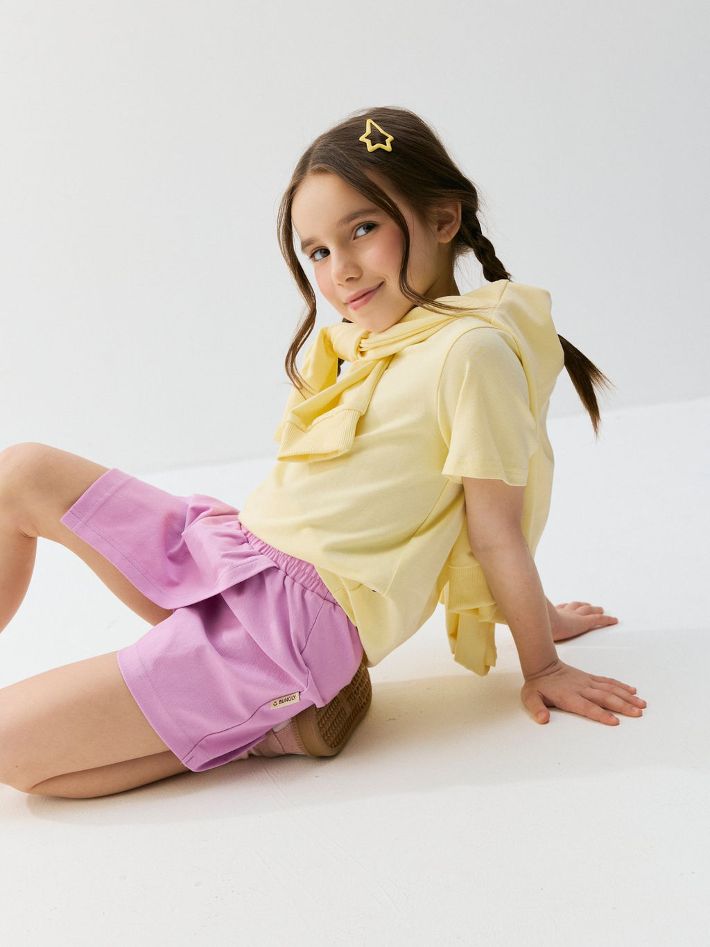 Юбка-шорты из джинскота Сиреневый крокус - Bungly фото 6