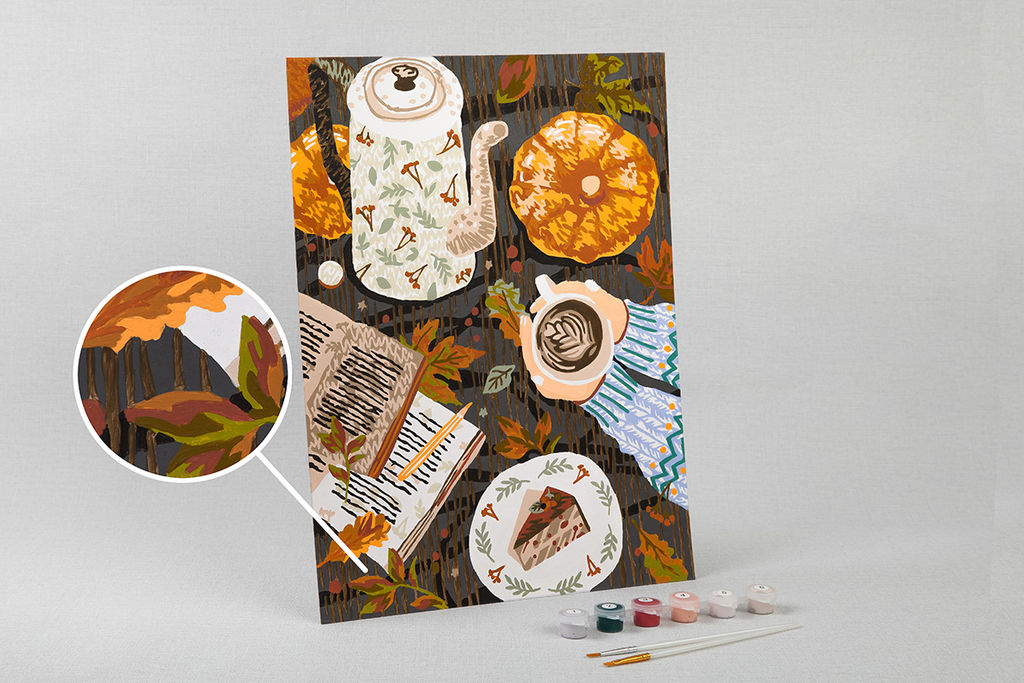 ФРЕЯ PKZ/PM-004 Набор для раскрашивания по номерам (на картоне) 40 х 30 см Осенний уют