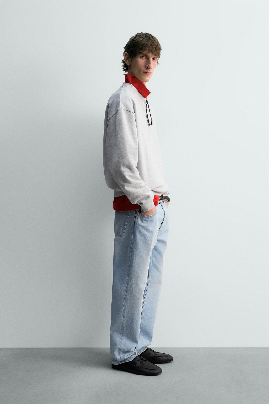 RIPPED STRAIGHT-LEG JEANS - Zara фото 13