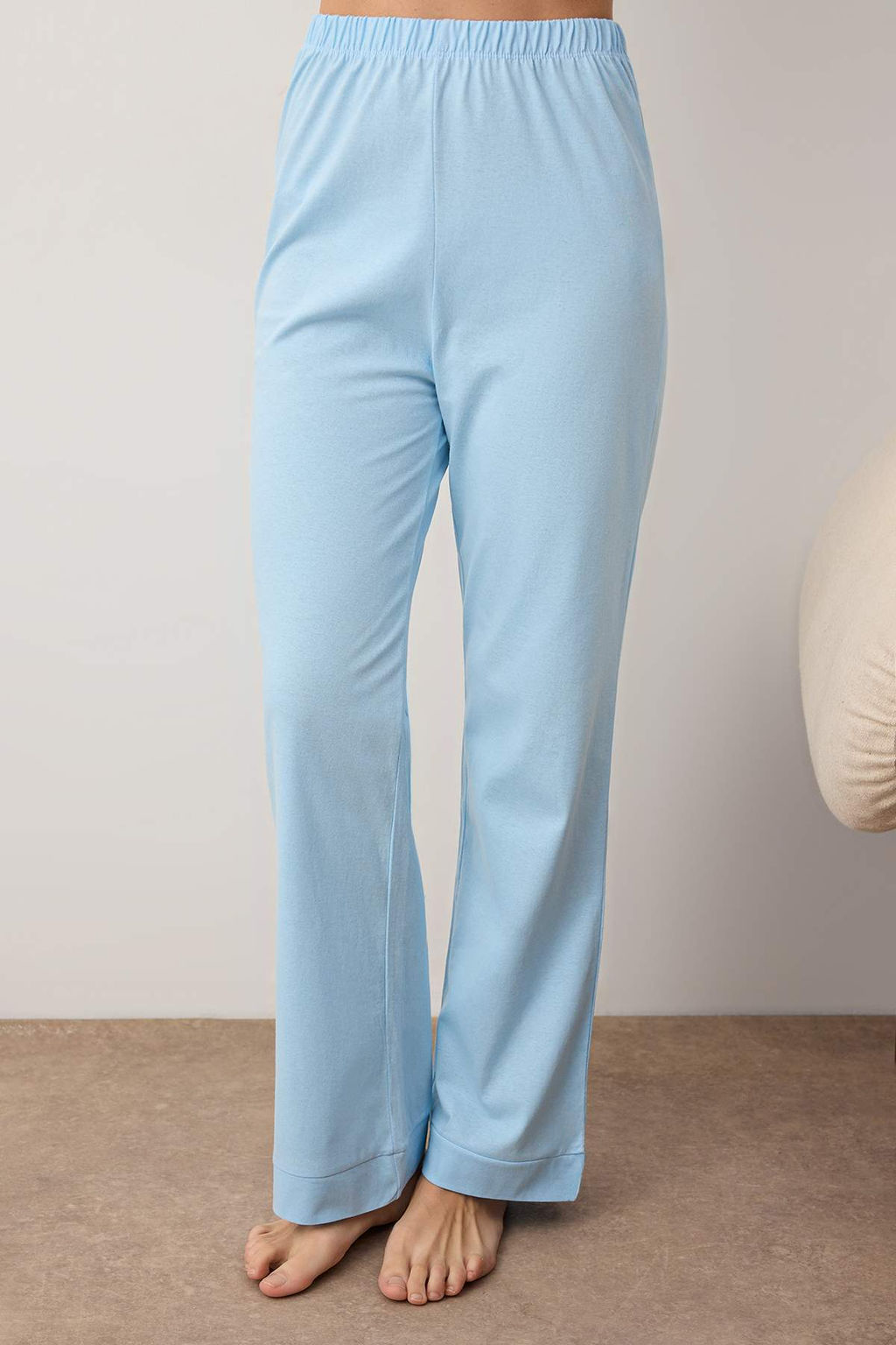 Mavi %100 Pamuklu Cep ve Mansetli Orme Pijama Tak?m? THMAW26PT00230 - Trendyolmilla фото 3