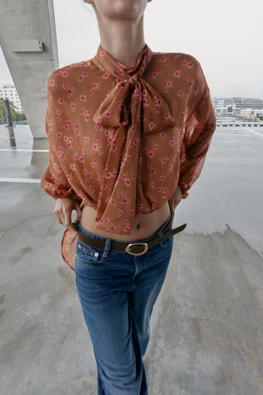 PRINTED SHIRT WITH BOW - Zara фото 2