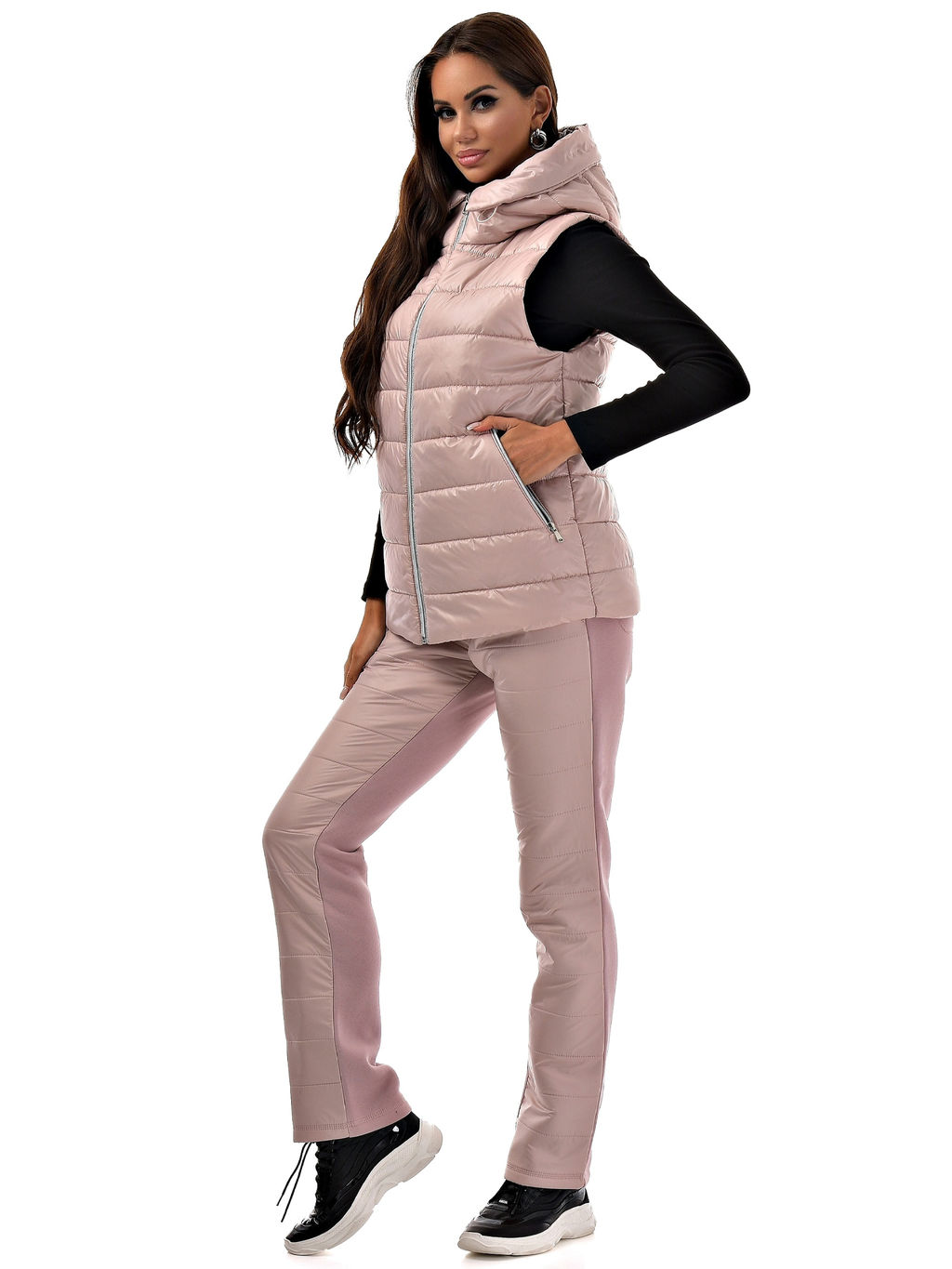 Утепленный жилет с капюшоном на молнии - А+б коллекция фото 8