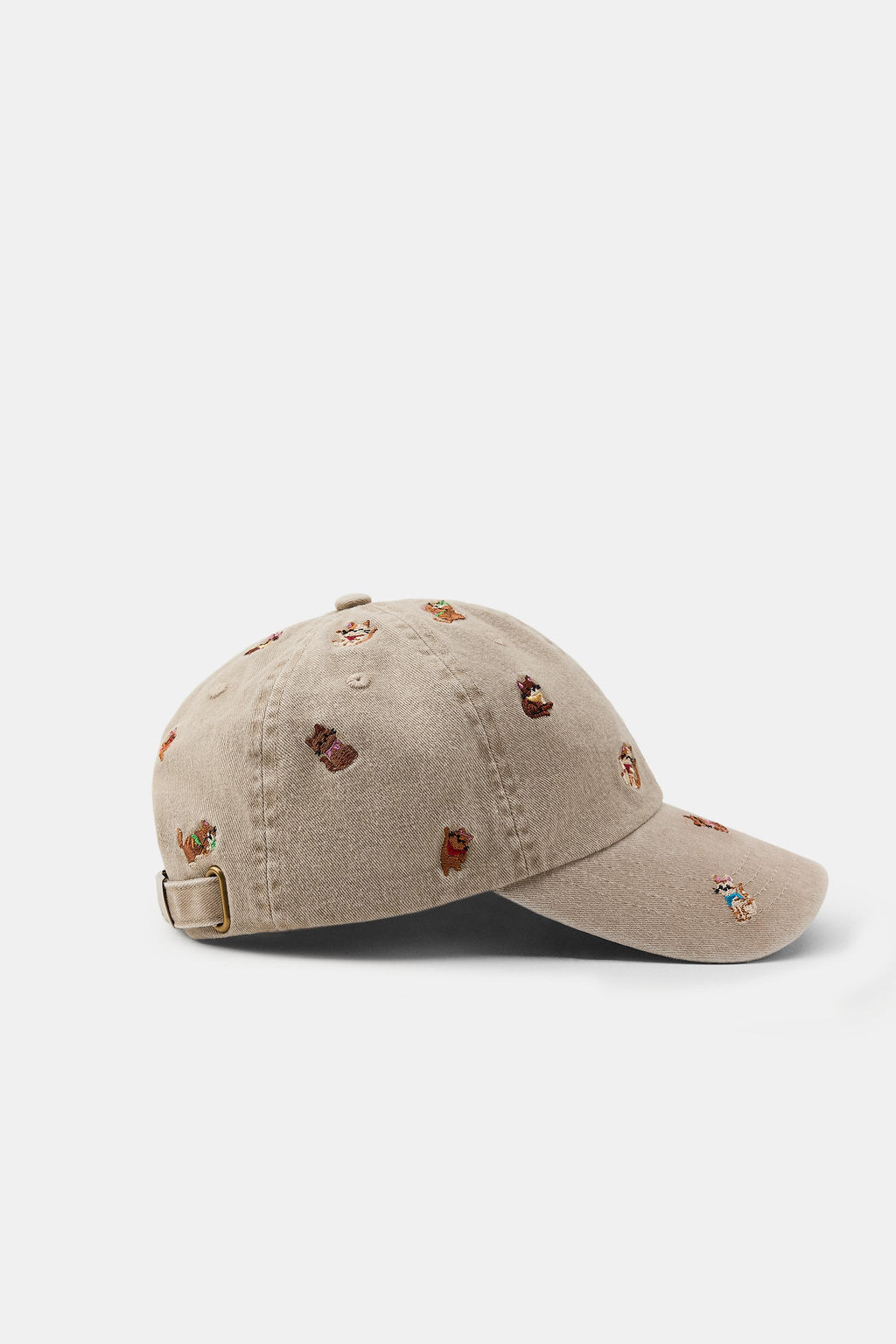 GORRA SARGA BORDADOS GATOS / Beige