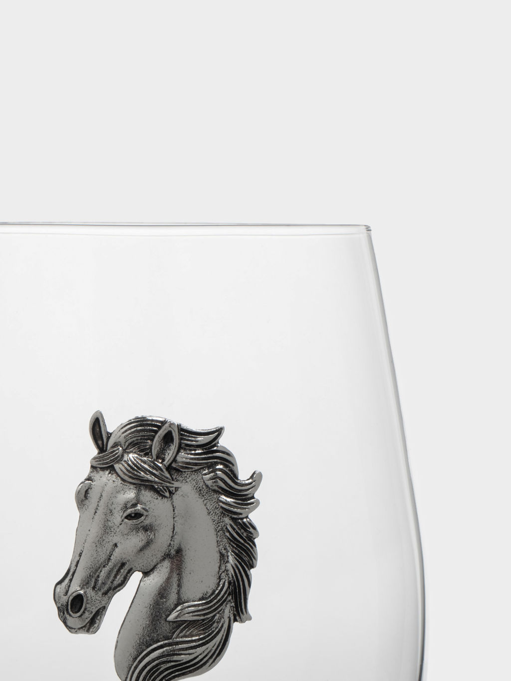 Стакан для виски, 12 см, 500 мл, стекло/металл, серебристый, Голова коня, Horse - Anna lafarg фото 3