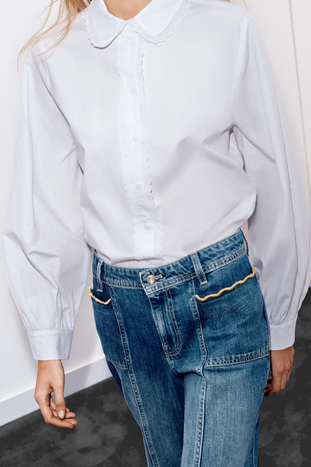 CAMISA CUELLO BOBO / Blanco - Zara фото 2