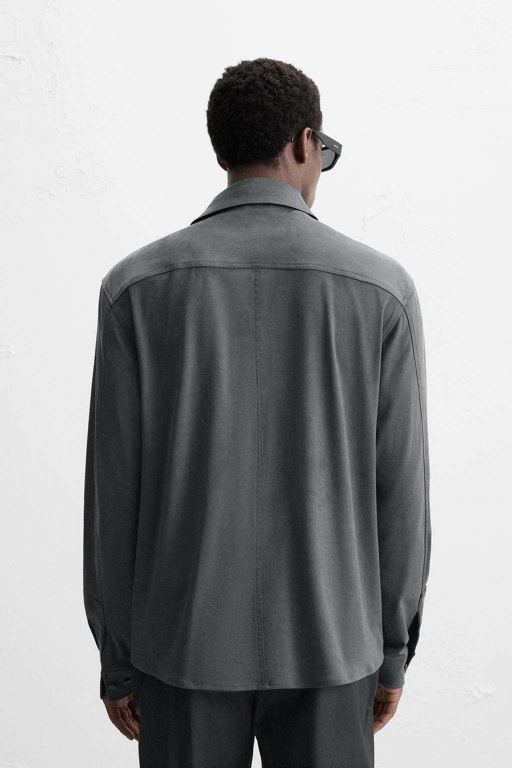 LIGHTWEIGHT FAUX SUEDE OVERSHIRT - Zara фото 19