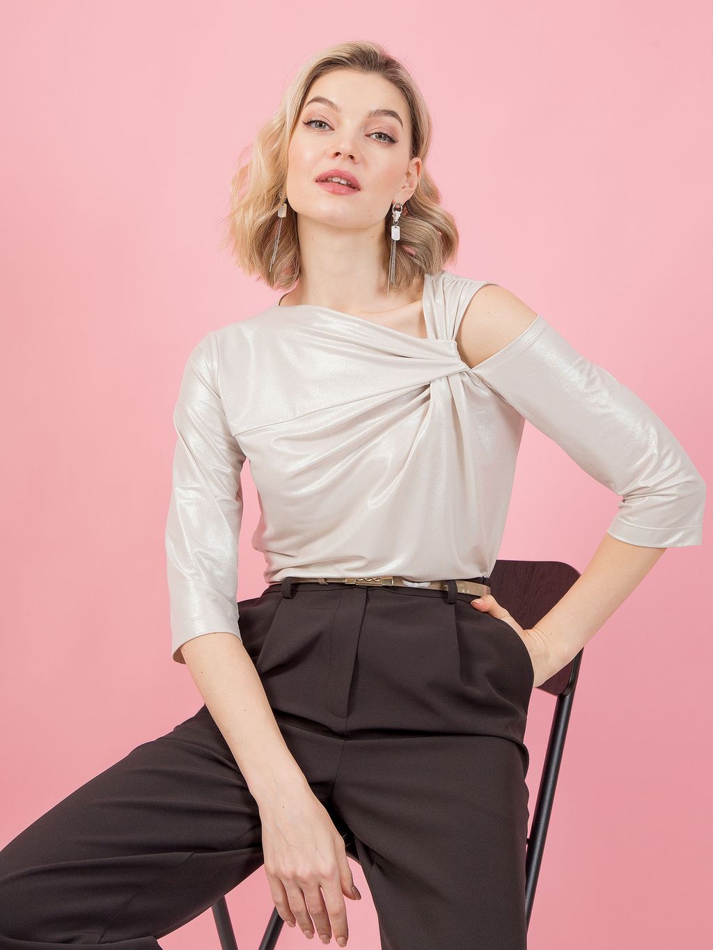 Джемпер с декоративным узлом - Stilla фото 4