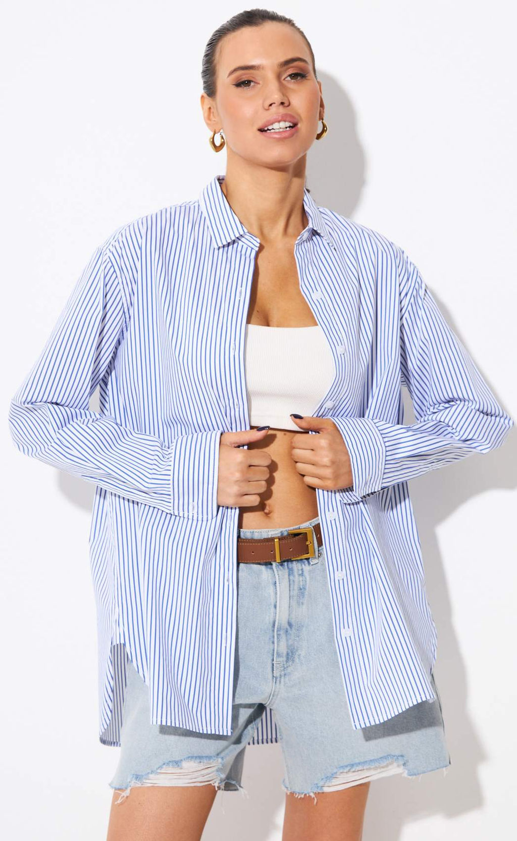 Рубашка д/р F512-1103 blue-white - Fine joyce фото 11