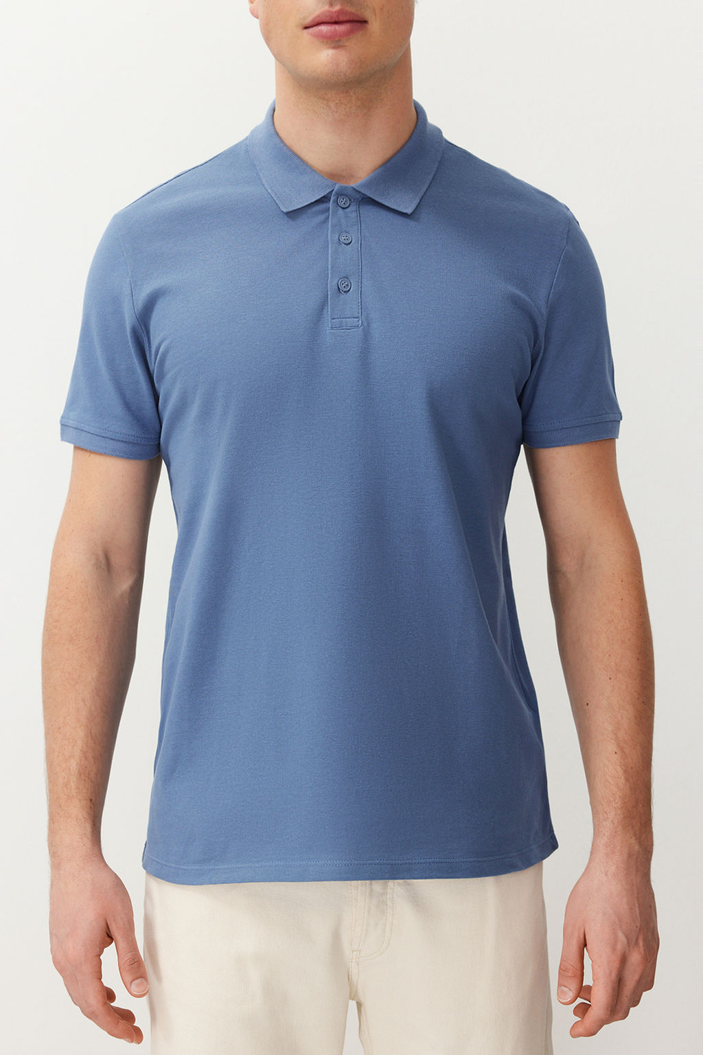 TRENDYOL MAN Indigo Regular/Normal Kesim Dokulu Polo Yaka T-Shirt TMNSS24PO00043 - Trendyolmilla фото 6
