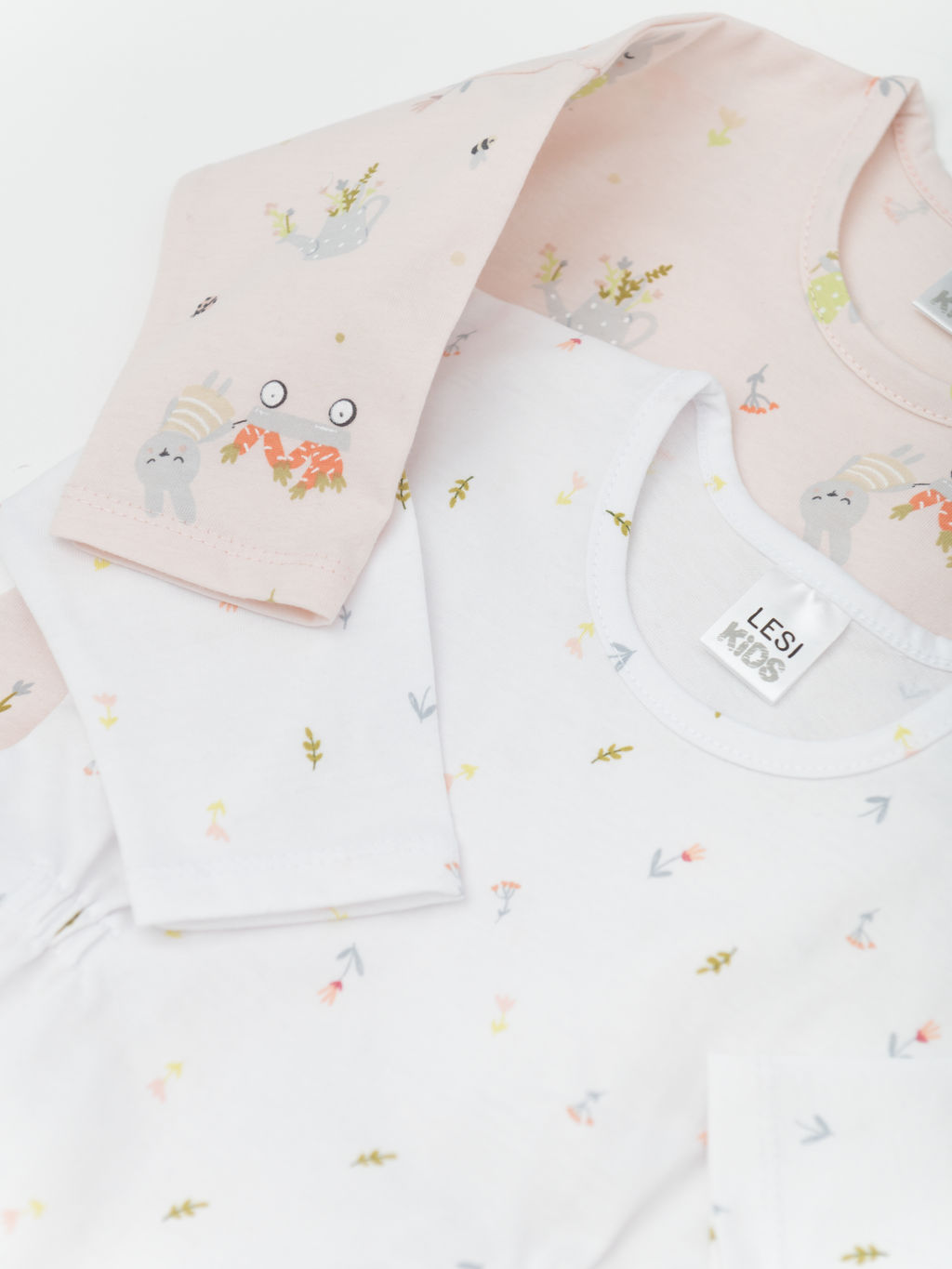 Комбинезон для девочки с длиным рукавом 2шт., бел/роз - Lesi kids фото 16