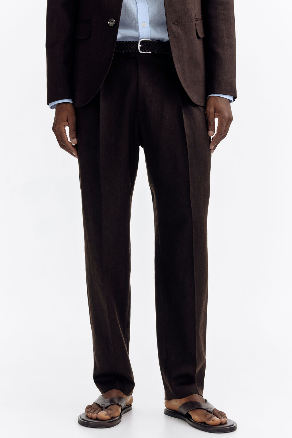 Pantal?n sastre en mezcla de lino Regular Fit - H&m фото 4