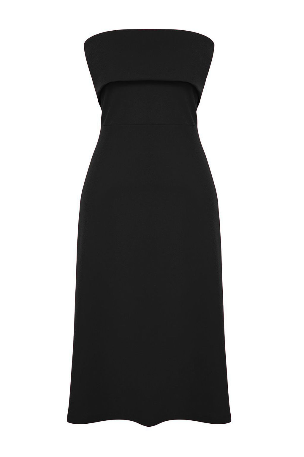 Siyah Straplez A Line/Can Kesim Midi Orme Elbise TWOSS25EL00070 - Trendyolmilla фото 9