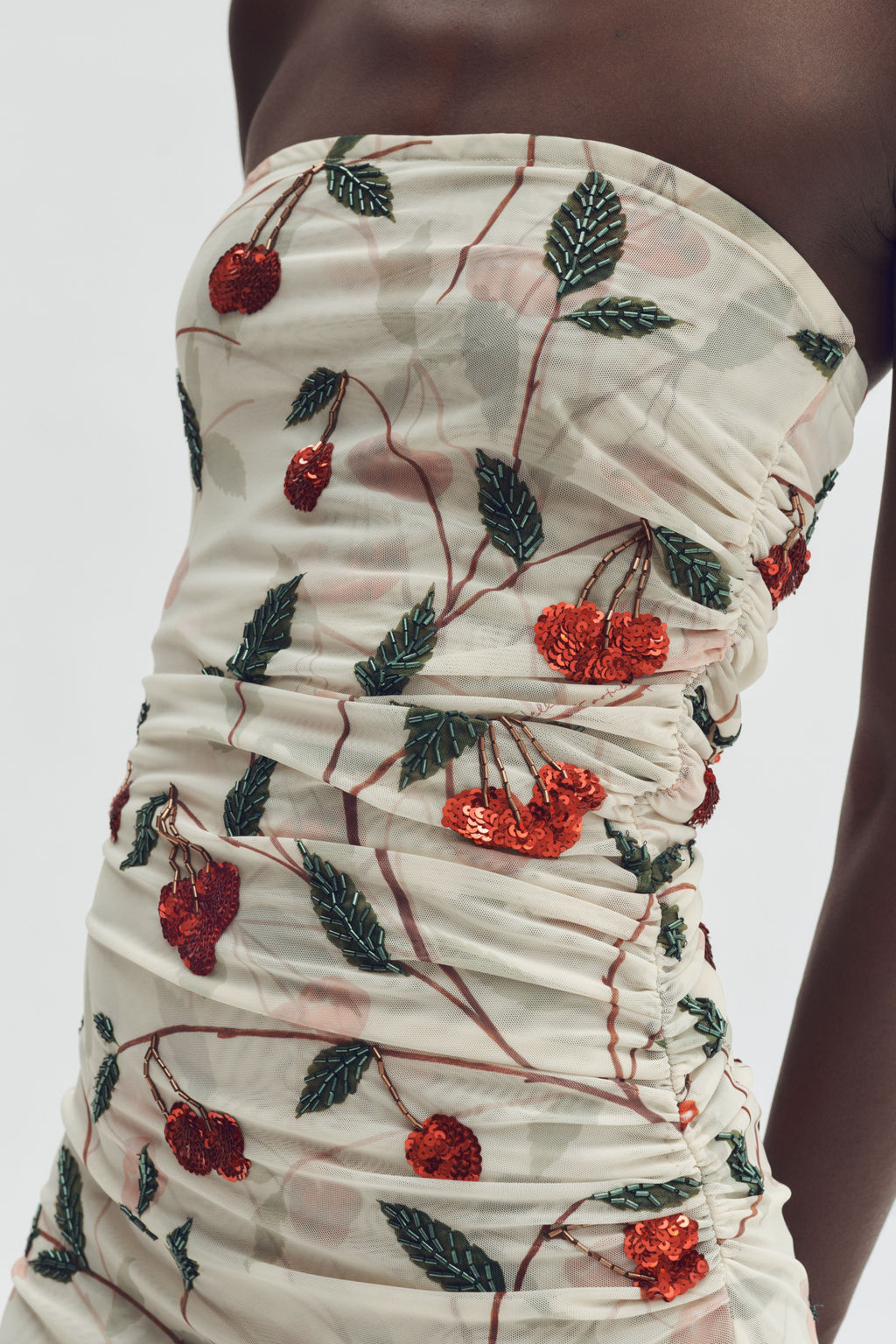Vestido de tubo en malla con estampado de cerezas - H&m фото 4