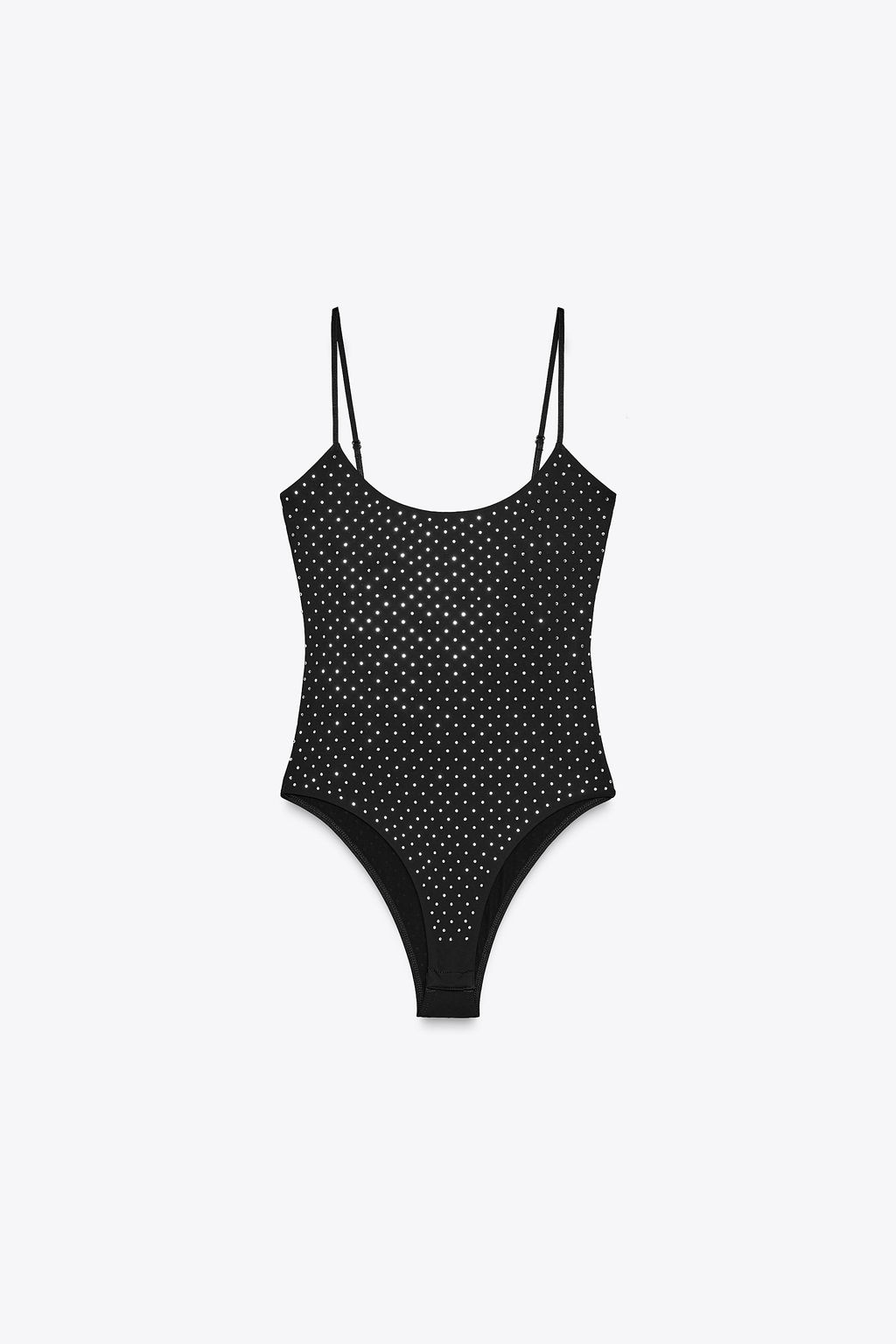 POLYAMIDE BODYSUIT WITH RHINESTONES - Zara фото 16