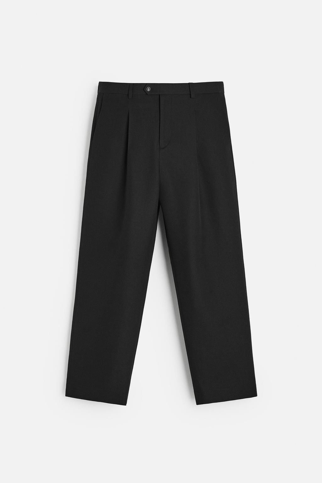 COTTON/WOOL PLEATED TROUSERS - Zara фото 6