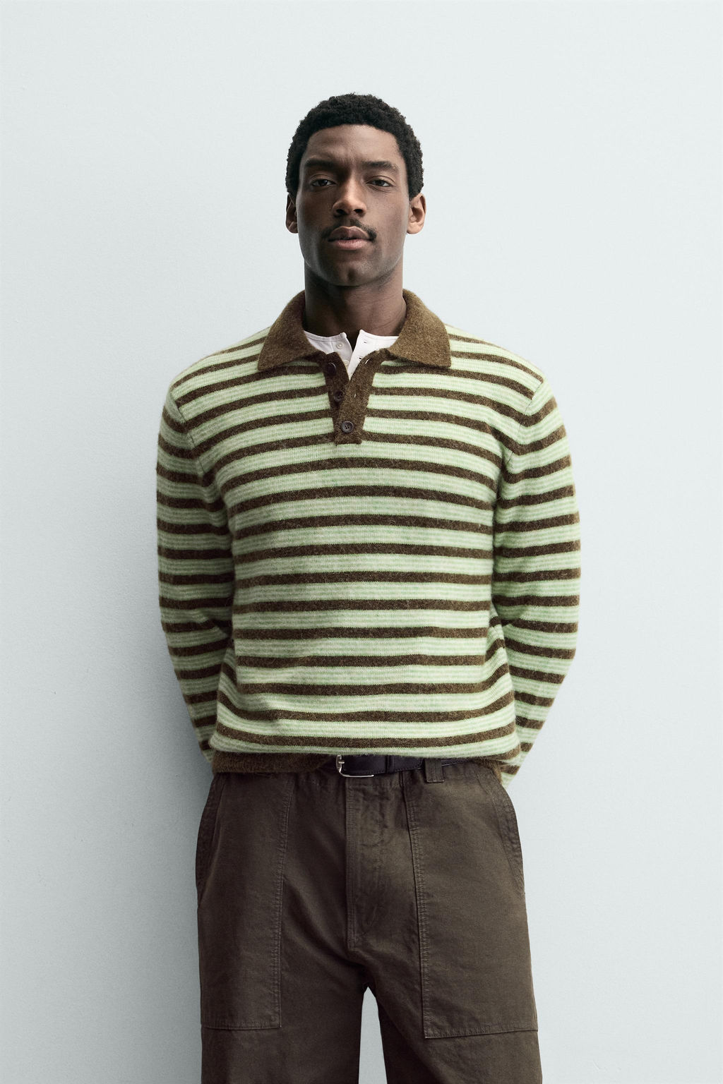 STRIPED KNIT POLO SHIRT - Zara фото 2