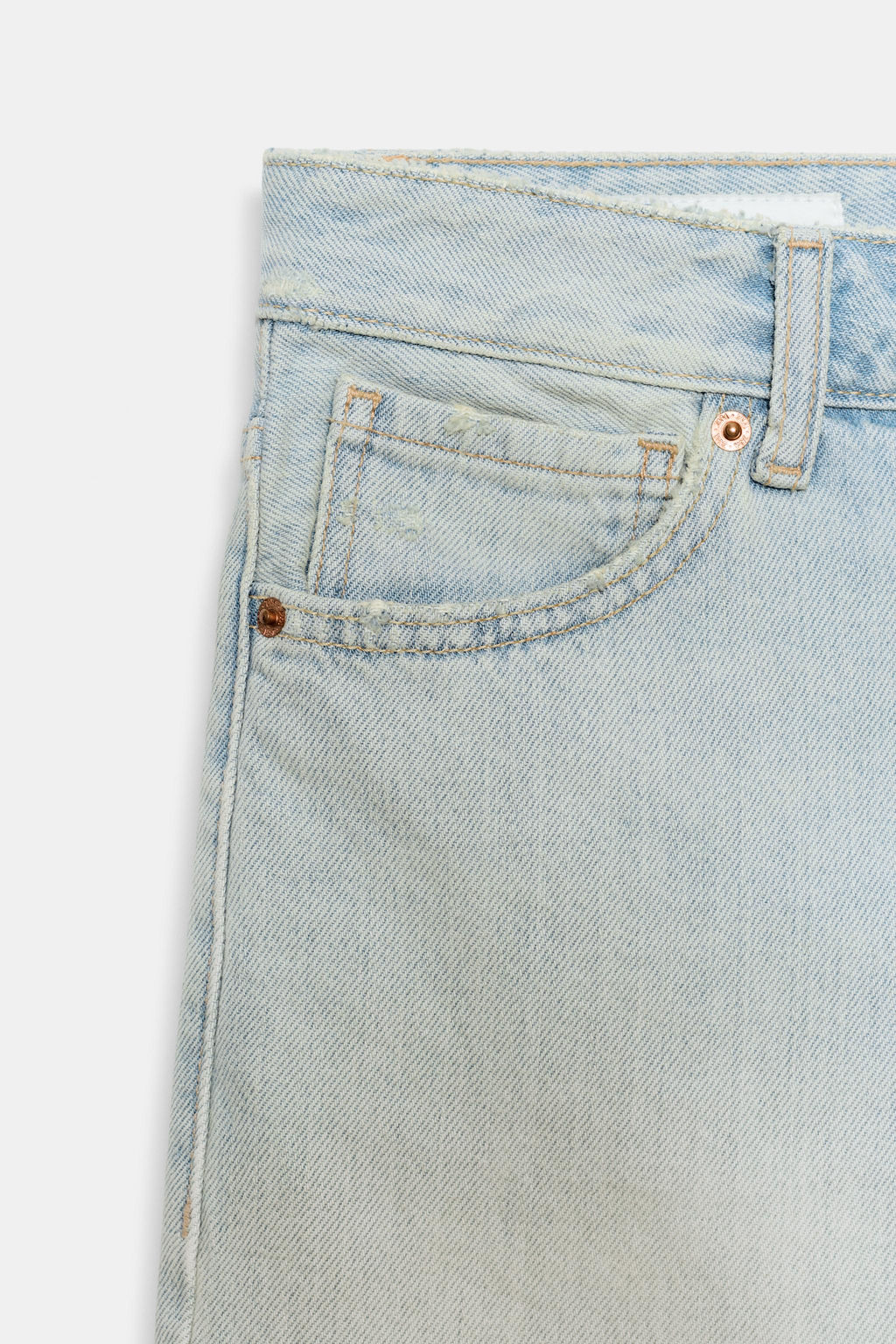 BERMUDA DENIM TRF TIRO MEDIO / Azul claro - Zara фото 7