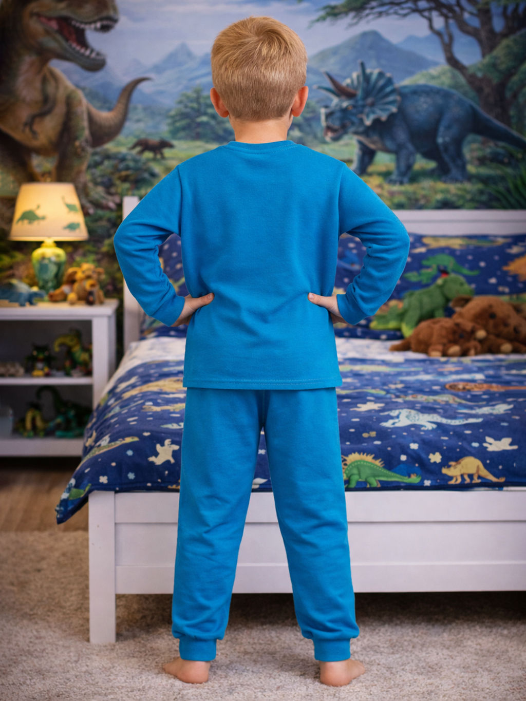 Пижама детская бирюза с принтом